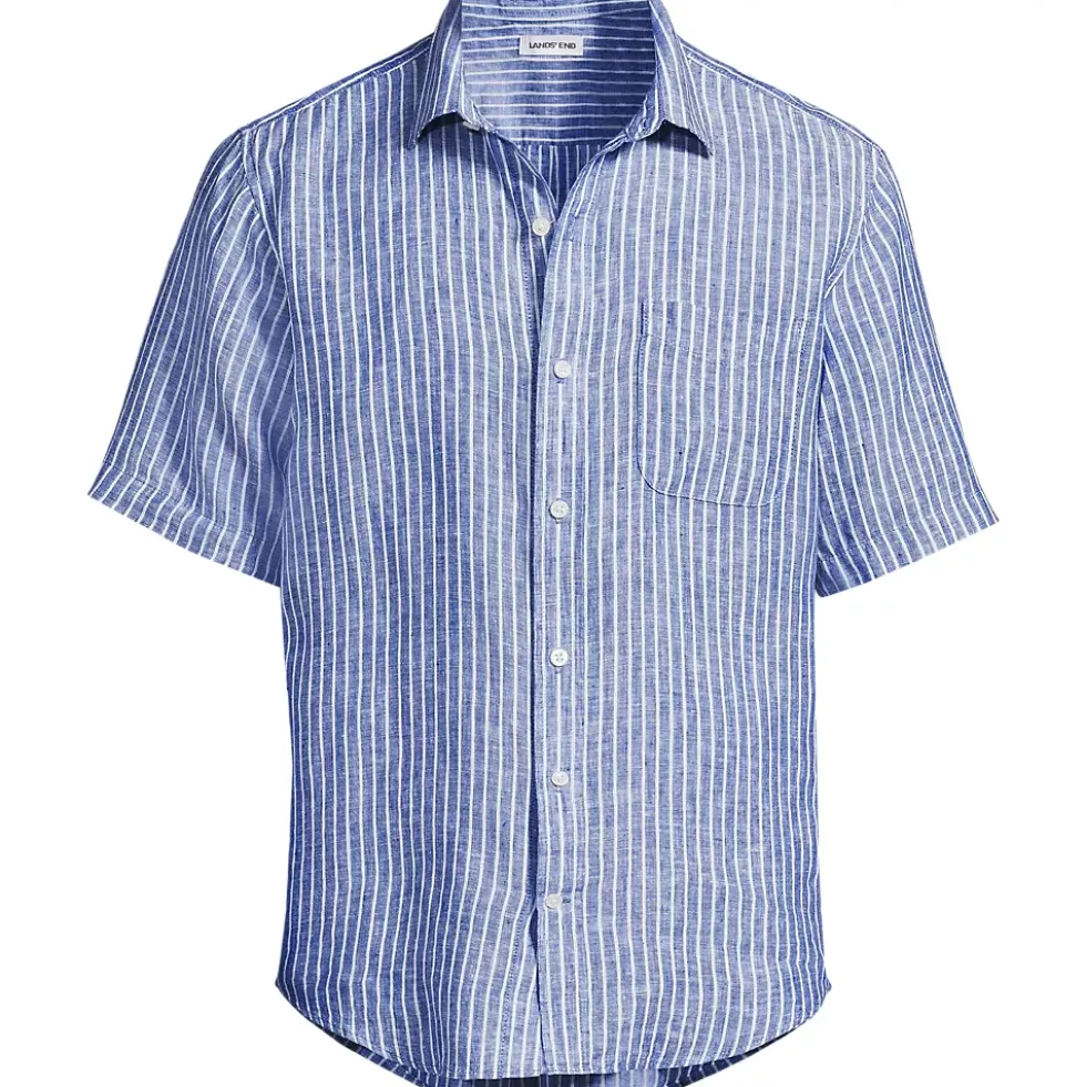 Men's Traditional Fit Short Sleeve Linen Shirt