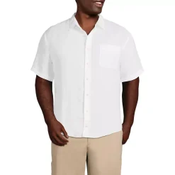 Men's Traditional Fit Short Sleeve Linen Shirt