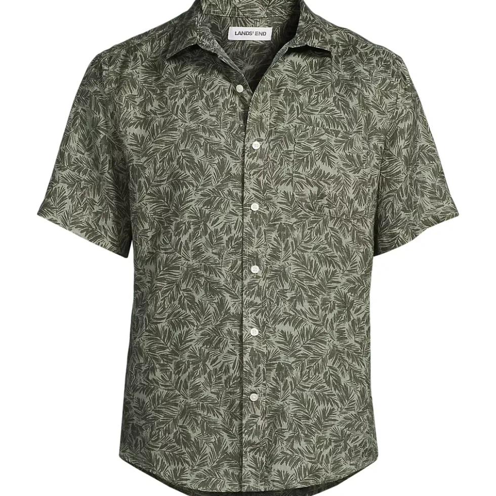 Men's Traditional Fit Short Sleeve Linen Shirt