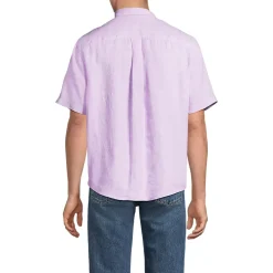 Men's Traditional Fit Short Sleeve Linen Shirt
