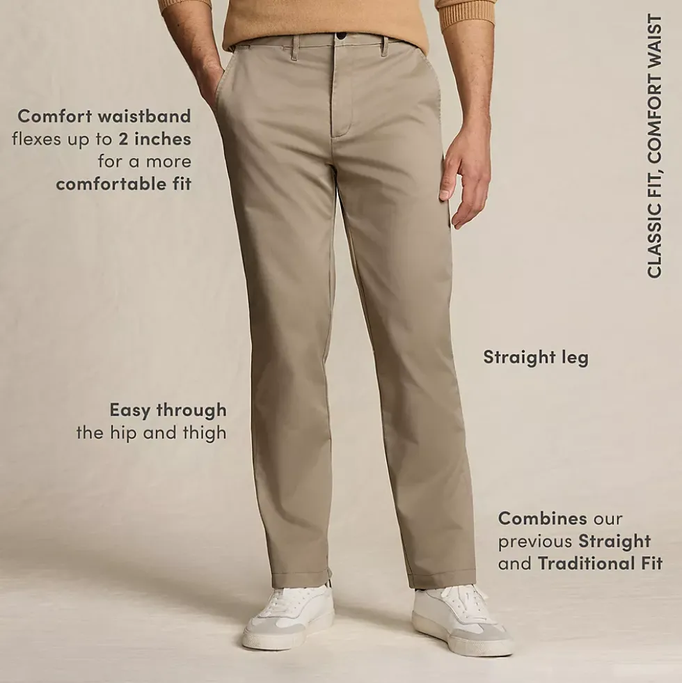 Men's Travel Kit Comfort Waist Classic Fit Chino Pant