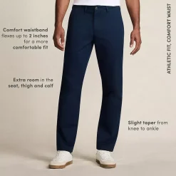 Men's Travel Kit Comfort Waist Athletic Fit Chino Pant