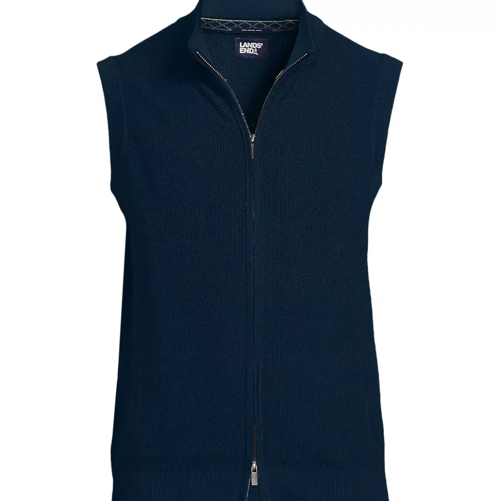 Men's Washable Merino Full Zip Sweater Vest