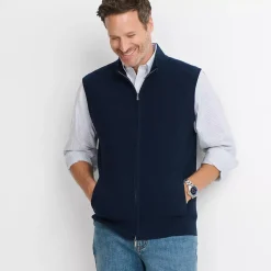 Men's Washable Merino Full Zip Sweater Vest