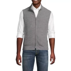 Men's Washable Merino Full Zip Sweater Vest
