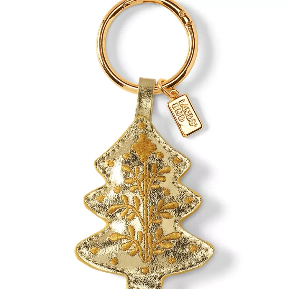 Metallic Embroidered Tree Bag Charm