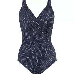 Miraclesuit Women's Must Have Pin Point Oceanus V-neck Slimming One Piece Swimsuit