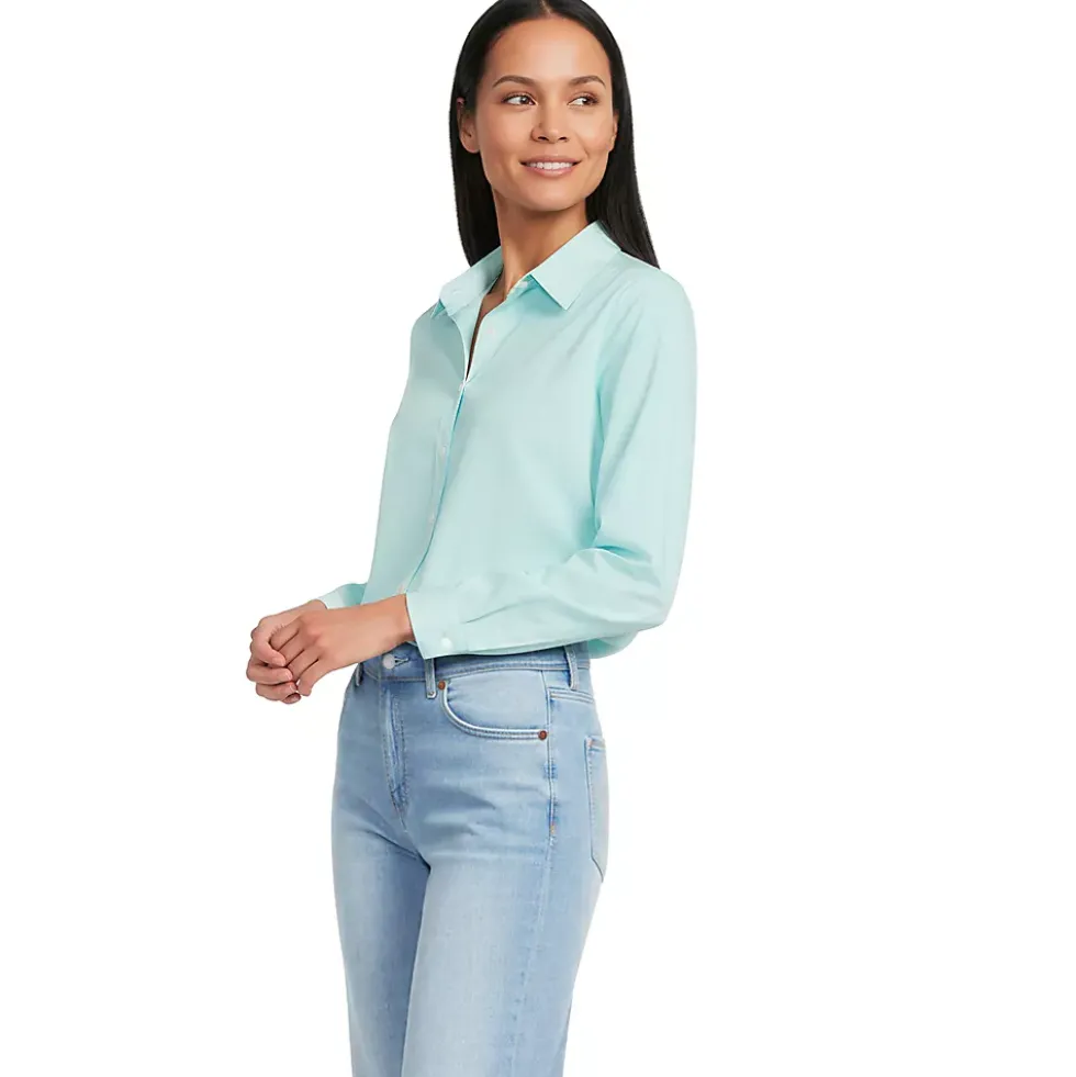 No Iron Button Front Shirt