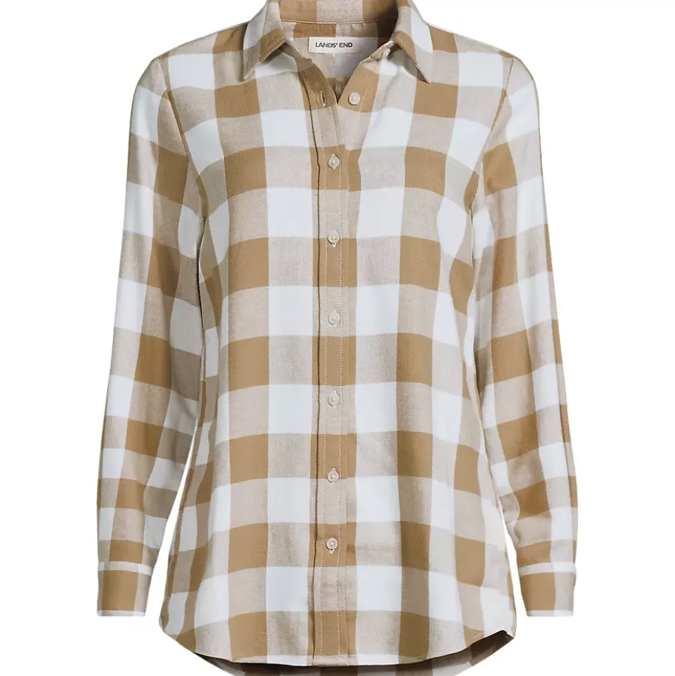 Plus Size Flannel Boyfriend Long Sleeve Shirt