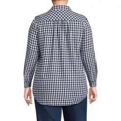 Plus Size Flannel Boyfriend Long Sleeve Shirt