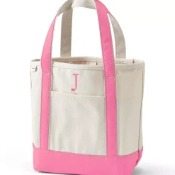 Pre-Monogrammed Letter A Canvas Tote Bag