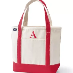Pre-Monogrammed Letter A Canvas Tote Bag
