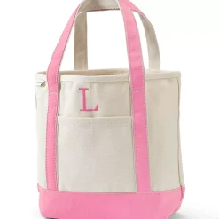 Pre-Monogrammed Letter A Canvas Tote Bag