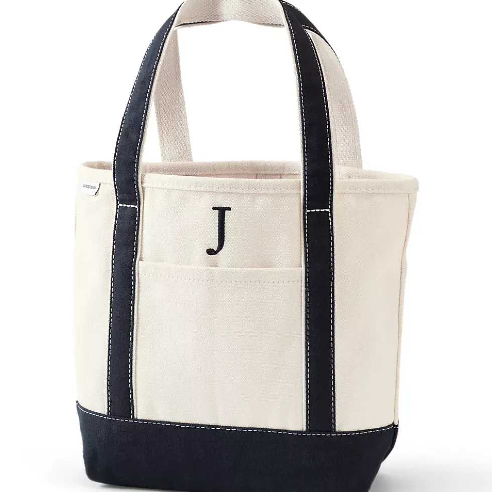 Pre-Monogrammed Letter A Canvas Tote Bag