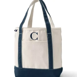 Pre-Monogrammed Letter A Canvas Tote Bag