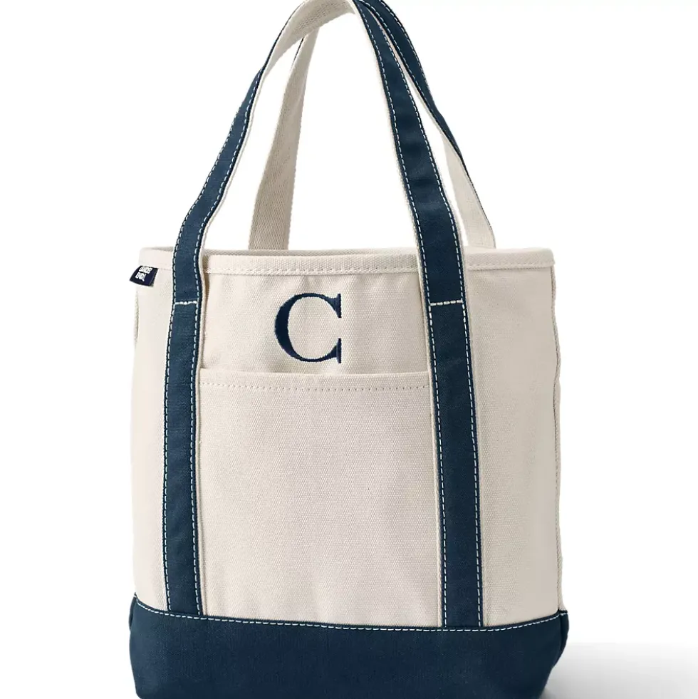 Pre-Monogrammed Letter A Canvas Tote Bag