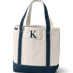 Pre-Monogrammed Letter A Canvas Tote Bag