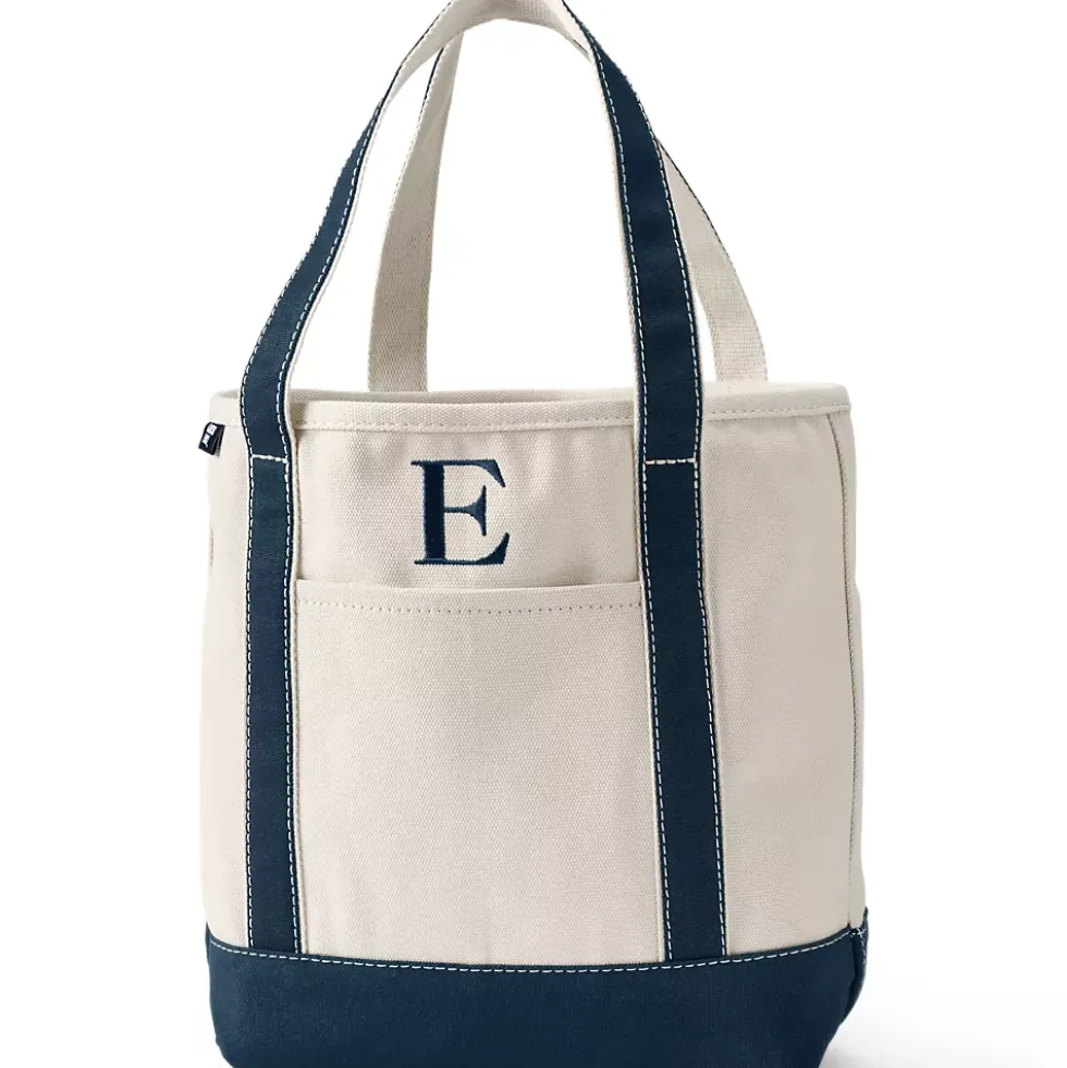 Pre-Monogrammed Letter A Canvas Tote Bag
