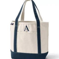Pre-Monogrammed Letter A Canvas Tote Bag