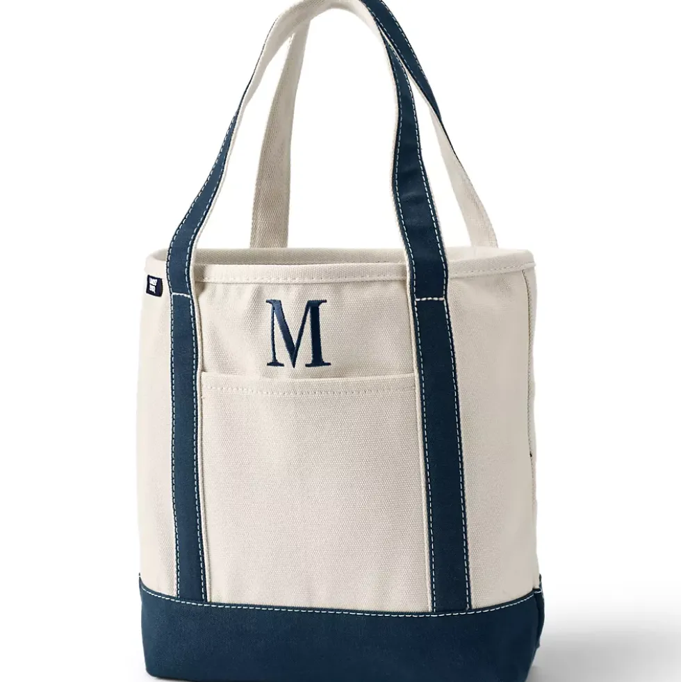 Pre-Monogrammed Letter A Canvas Tote Bag