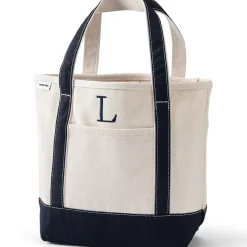 Pre-Monogrammed Letter A Canvas Tote Bag