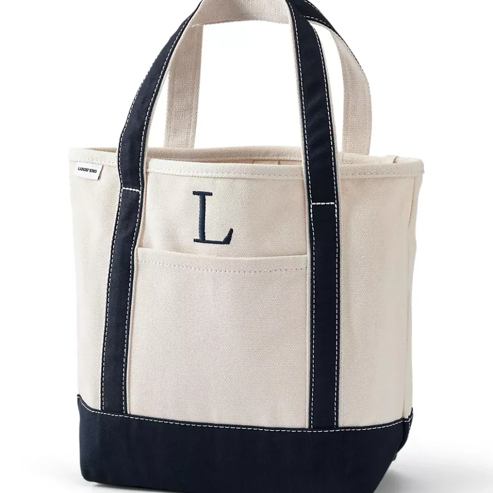 Pre-Monogrammed Letter A Canvas Tote Bag