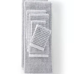 Quick-Dry Cotton Textured Gingham 6-Piece Towel Set