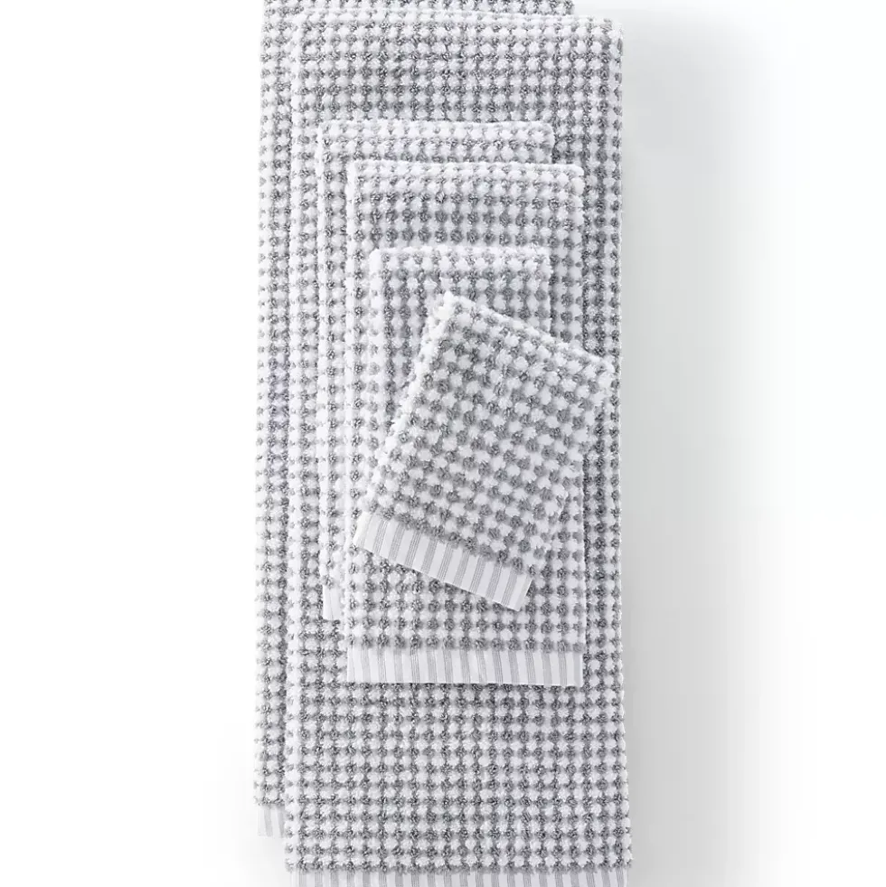 Quick-Dry Cotton Textured Gingham 6-Piece Towel Set