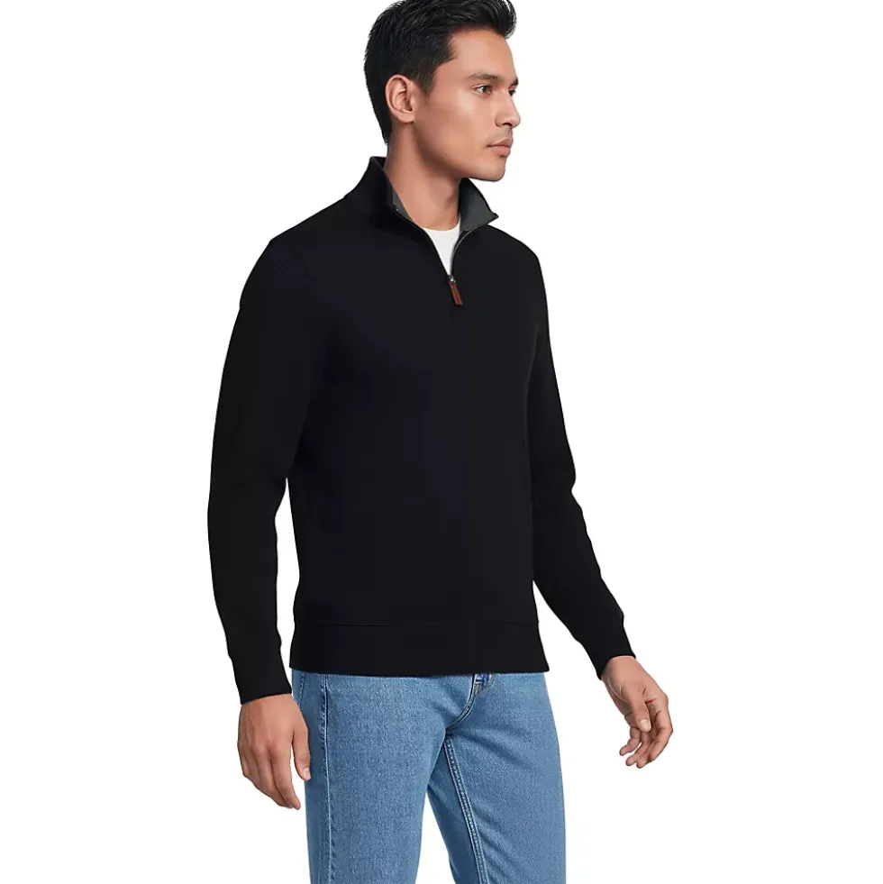 School Uniform Bedford Rib Quarter Zip Pullover Sweater