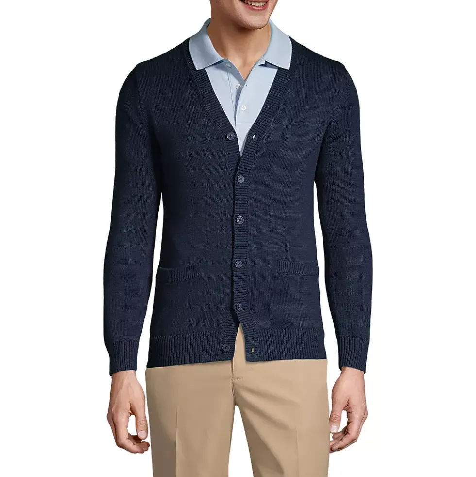 School Uniform Boys Cotton Modal Button Front Cardigan Sweater