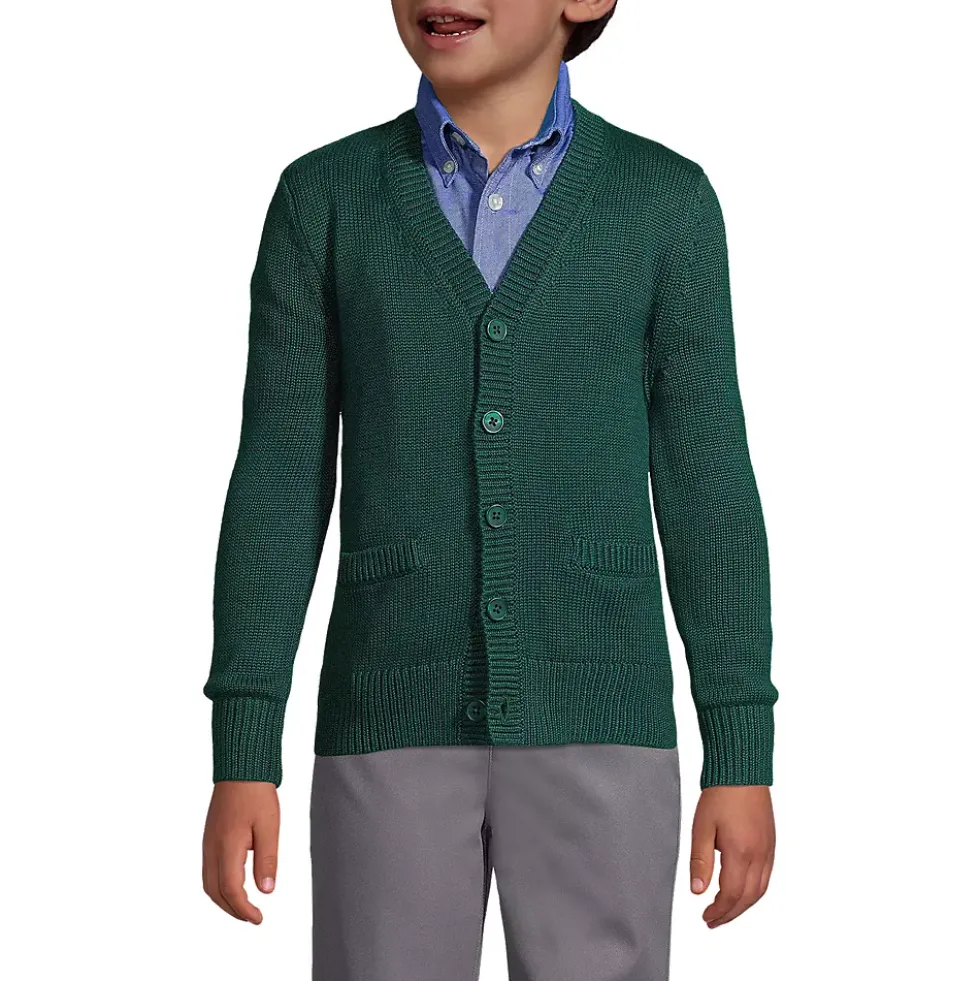 School Uniform Boys Cotton Modal Button Front Cardigan Sweater