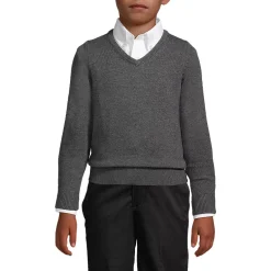 School Uniform Boys Cotton Modal Fine Gauge V-neck Sweater