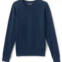 School Uniform Boys Cotton Modal Fine Gauge V-neck Sweater
