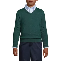 School Uniform Boys Cotton Modal Fine Gauge V-neck Sweater