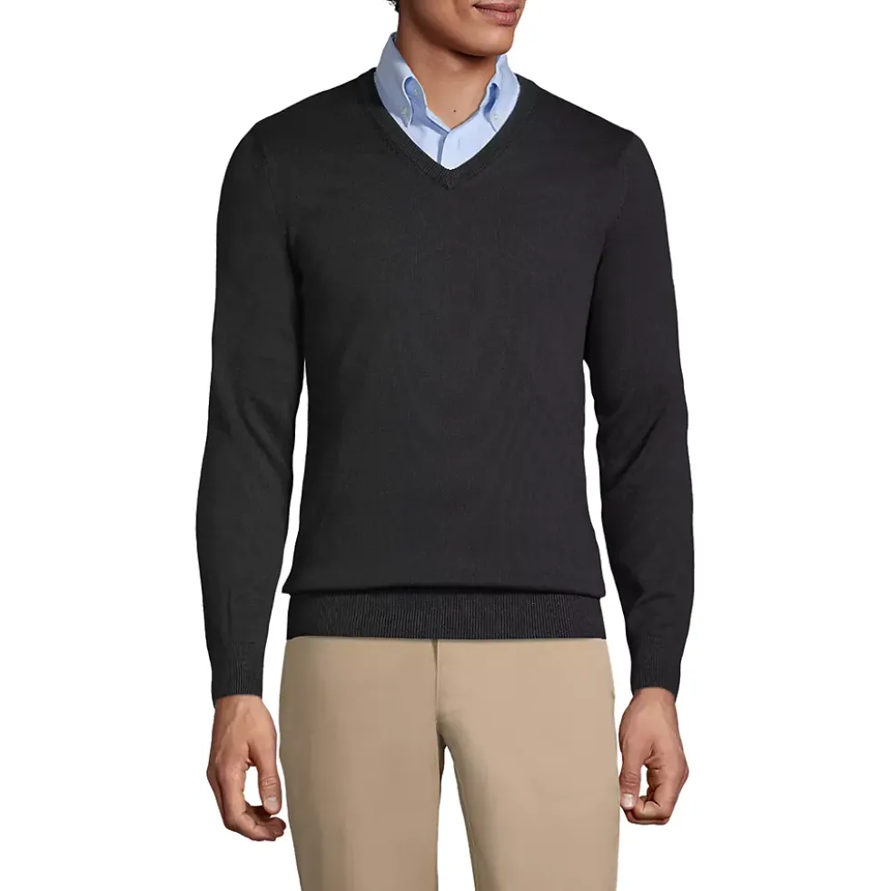 School Uniform Boys Cotton Modal Fine Gauge V-neck Sweater