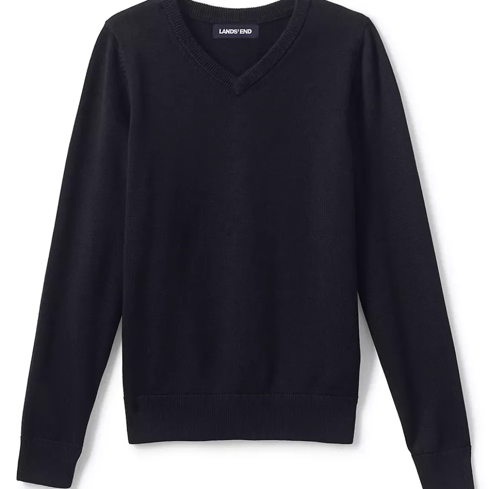 School Uniform Boys Cotton Modal Fine Gauge V-neck Sweater