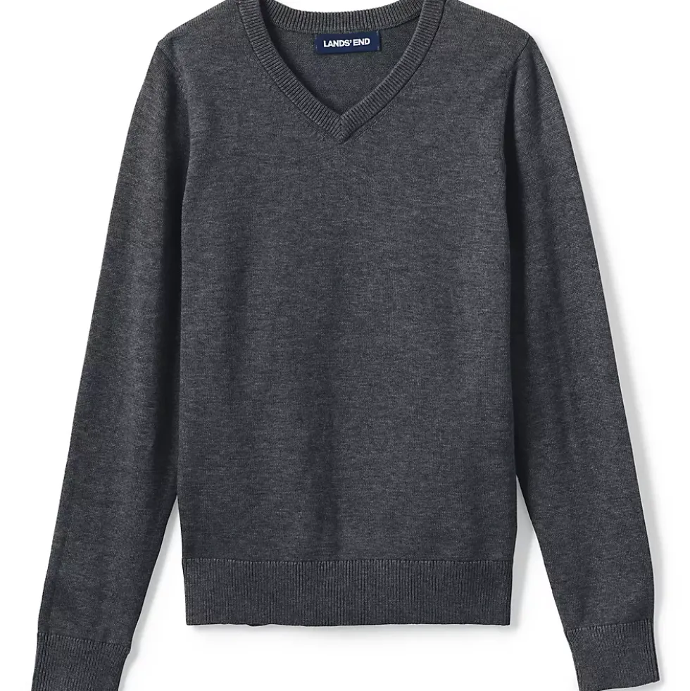 School Uniform Boys Cotton Modal Fine Gauge V-neck Sweater