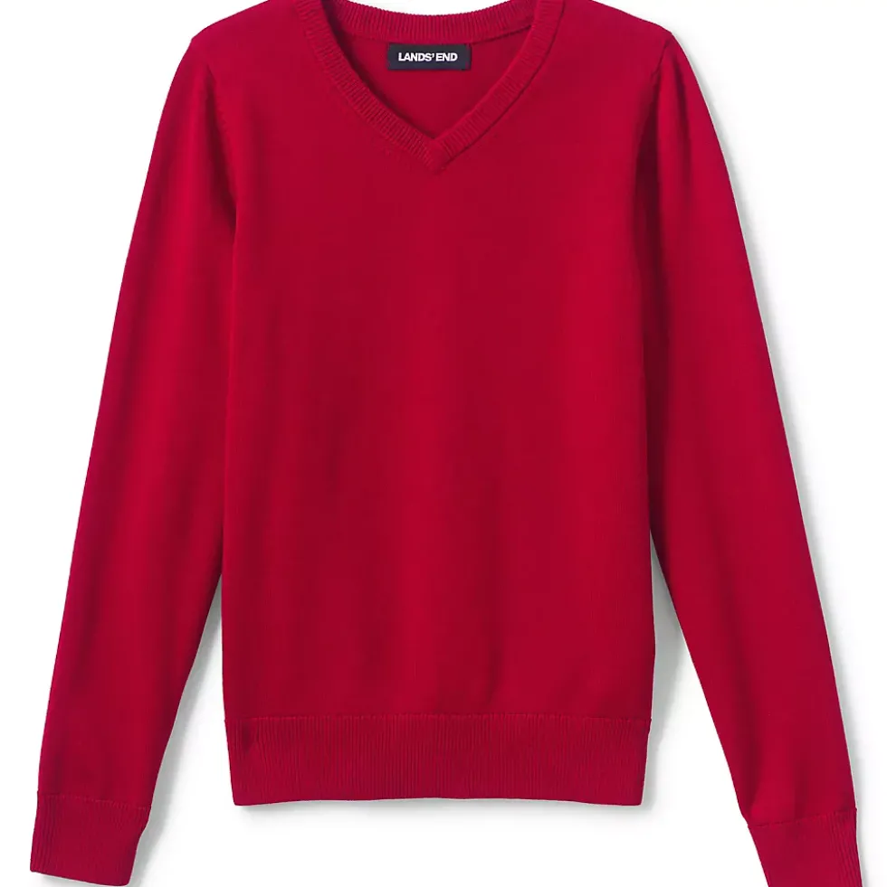 School Uniform Boys Cotton Modal Fine Gauge V-neck Sweater
