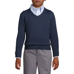 School Uniform Boys Cotton Modal Fine Gauge V-neck Sweater