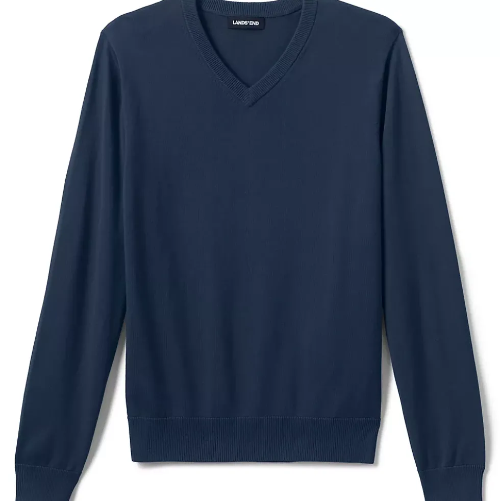 School Uniform Boys Cotton Modal Fine Gauge V-neck Sweater
