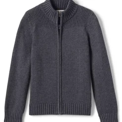 School Uniform Boys Cotton Modal Zip Front Cardigan Sweater