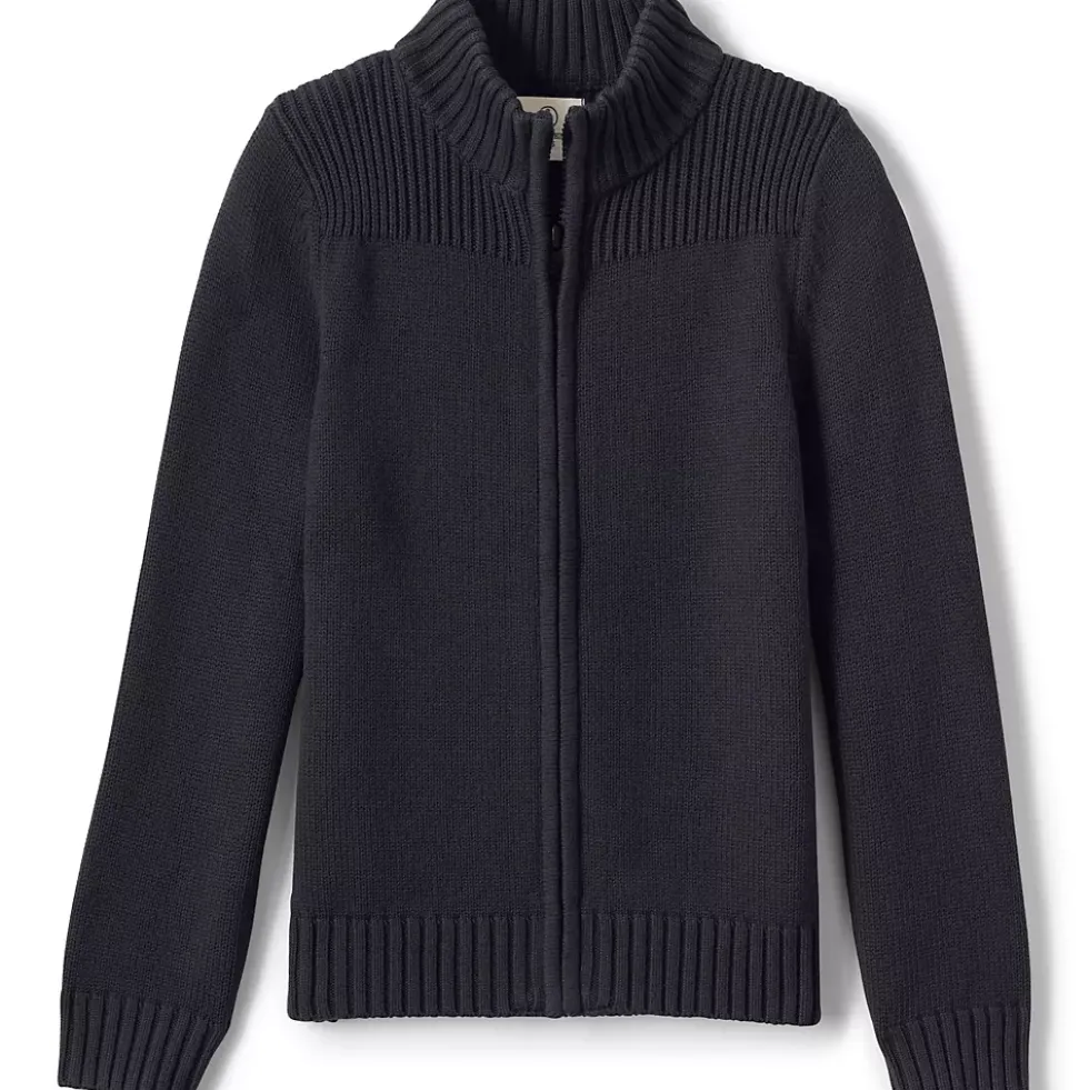School Uniform Boys Cotton Modal Zip Front Cardigan Sweater