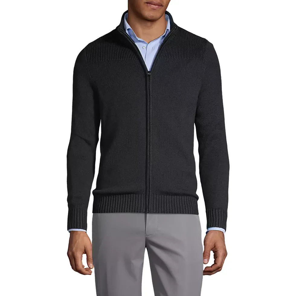 School Uniform Boys Cotton Modal Zip Front Cardigan Sweater
