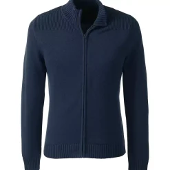 School Uniform Boys Cotton Modal Zip Front Cardigan Sweater
