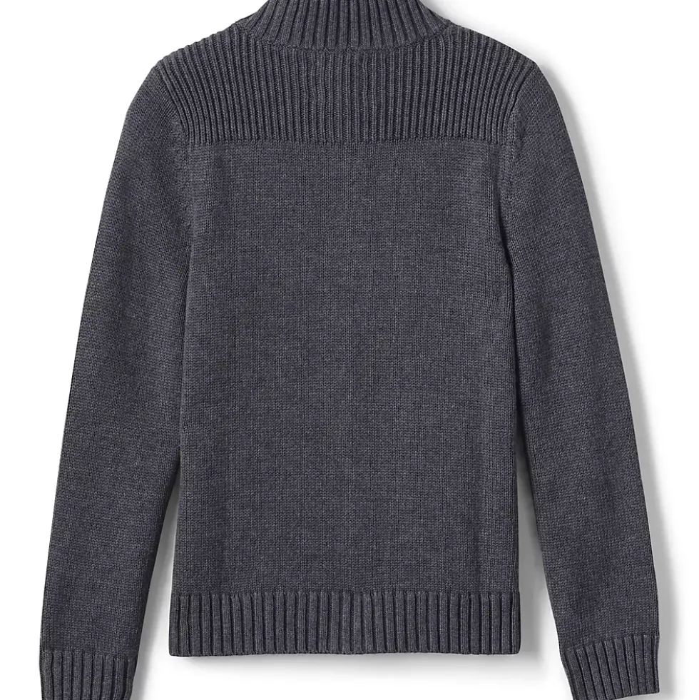 School Uniform Boys Cotton Modal Zip Front Cardigan Sweater
