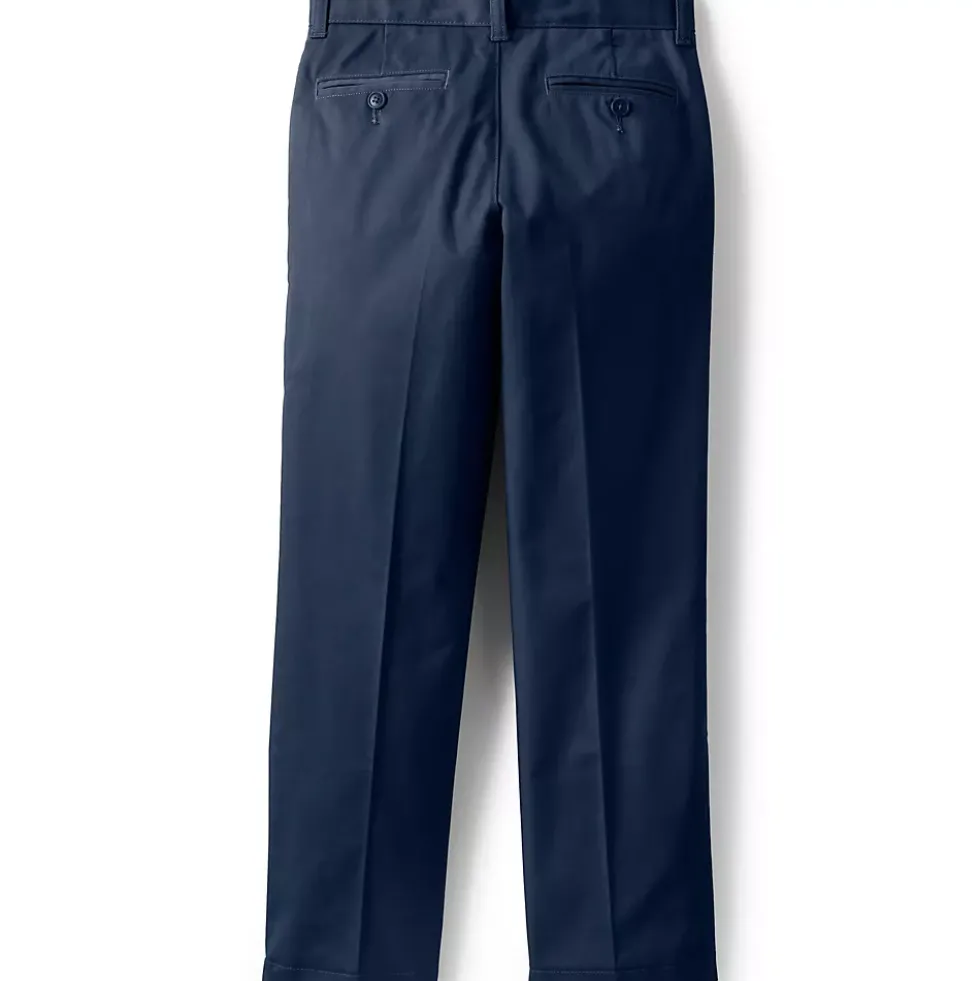 School Uniform Boys Iron Knee Blend Plain Front Chino Pants