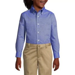 School Uniform Boys Long Sleeve Solid Oxford Dress Shirt