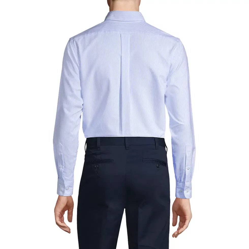 School Uniform Boys Long Sleeve Stripe Oxford Dress Shirt