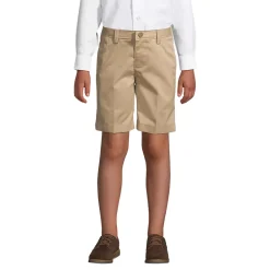 School Uniform Boys Slim Plain Front Wrinkle Resistant Chino Shorts