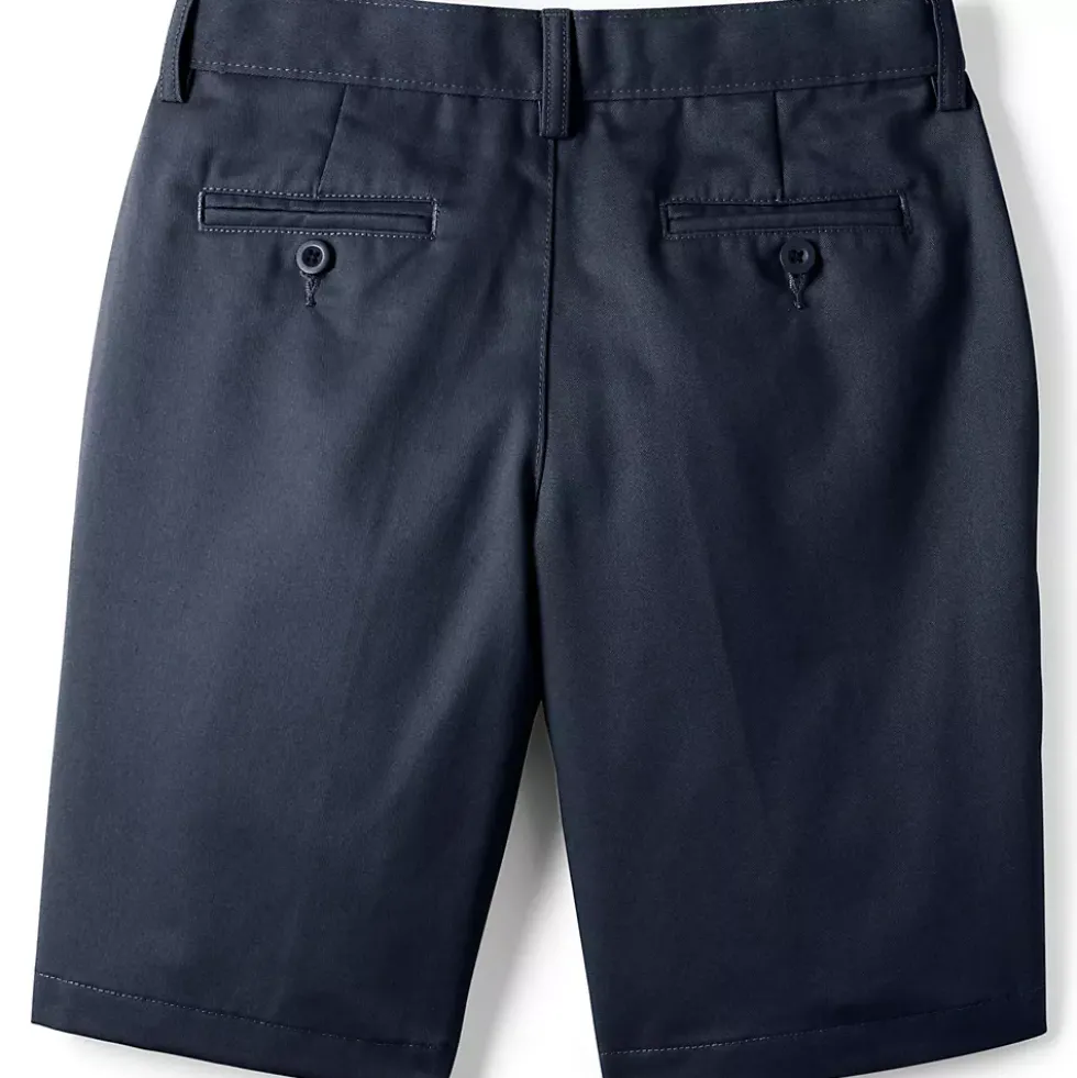 School Uniform Boys Slim Plain Front Wrinkle Resistant Chino Shorts